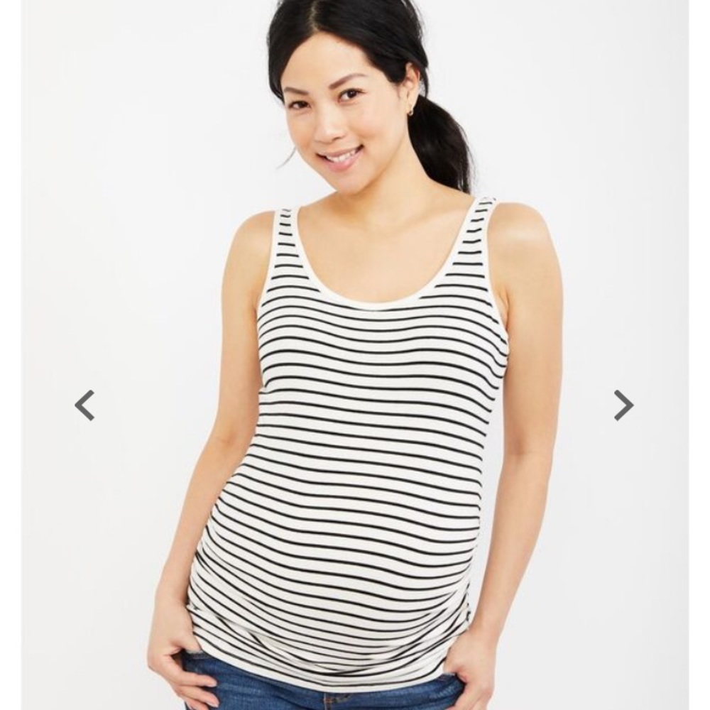 Motherhood Maternity Side Ruched Scoop Tank Top
